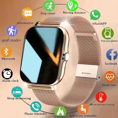 Smartwatch Colore 1,44 Pollici Con Chiamate Bluetooth E Monitoraggio Ossigeno Nel Sangue E Pressione Per Uomo E Donna