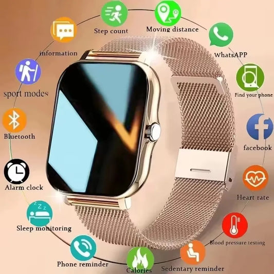 Smartwatch Colore 1,44 Pollici Con Chiamate Bluetooth E Monitoraggio Ossigeno Nel Sangue E Pressione Per Uomo E Donna