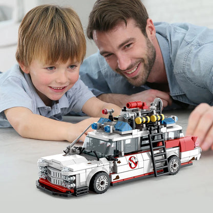 Mini Auto da Corsa Fantasma in Blocchi da Costruzione, 562 Pezzi, Modello MOC, Mattoncini per Auto, Giocattolo Fai-da-Te per Bambini e Adulti, Regalo di Halloween, Natale, Compleanno