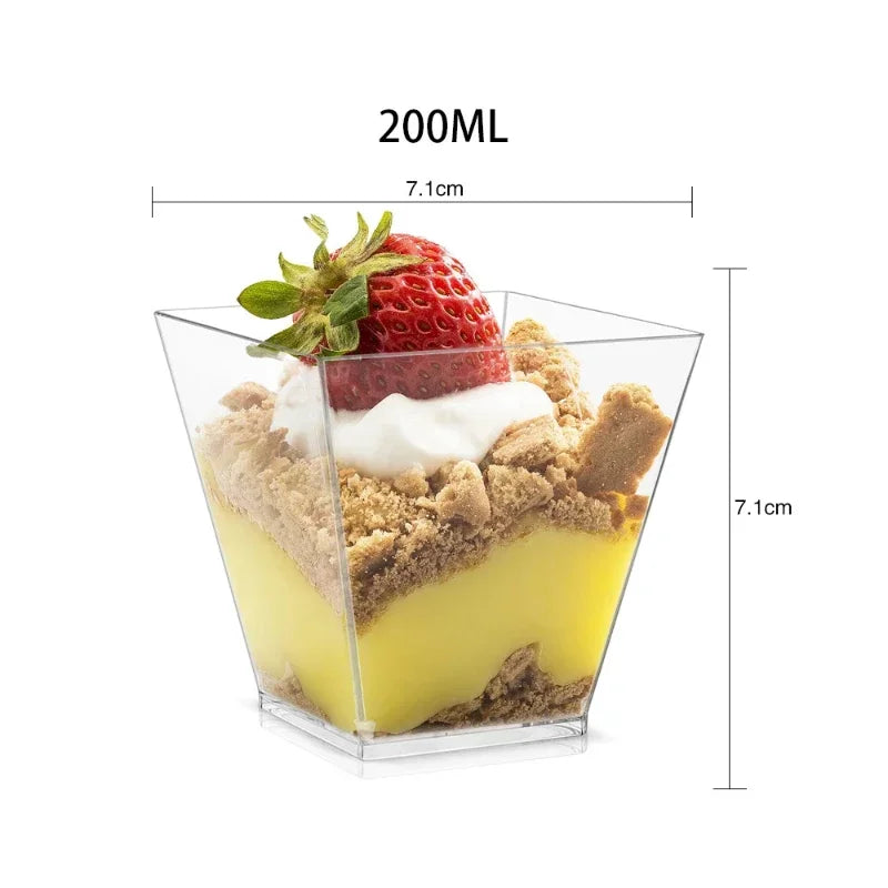 1-100 Pz Usa E Getta di Plastica Mousse Tazza A Forma di Scaletta Tazza Budino Tazza Torta Da Dessert Tazza Antipasto Gelatina Yogurt Mousse tazza di cottura