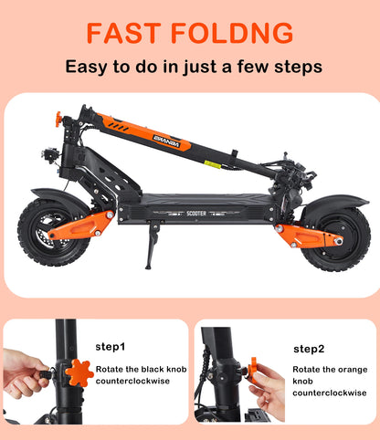 Scooter Elettrico Fuoristrada Con Sedile 1200W 48V 21Ah Batteria NFC Autonomia 40-60 Km
