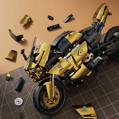 Set Blocchi Moto V4s Racing Con Supporto Esposizione Gioco STEM Per Adulti E Bambini Regalo Unisex