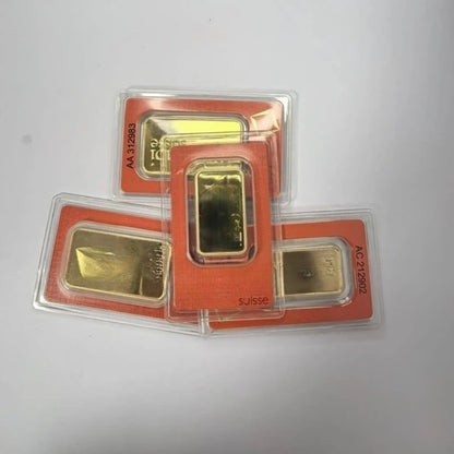 Barra Di Rame Non Magnetica 1oz E 50g Placcata In Oro Svizzero Con Numero Di Serie Souvenir Artigianale