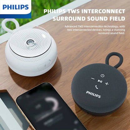 Philips TAS1120 Altoparlante Bluetooth da 800 mAh, cassa audio impermeabile per interni ed esterni con ventosa e cordino, altoparlante portatile per esterni