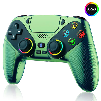 Controller per PS5 Pro/Slim/PC con RGB, Joystick Wireless per Giochi con Funzioni Marco/Turbo, Senza Drift, Effetto Hall, Tasti Posteriori Programmabili