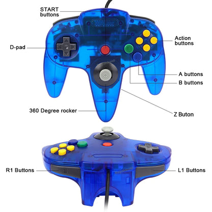 Gamepad cablato a 8 colori per console N64 Joypad Control per N64 Joystick classico Console di gioco retrò Accessori per gamepad