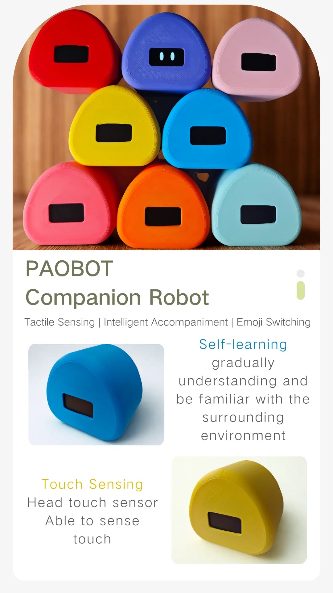 PAOBOT Intelligence Robot Compagno Emo Robot Animali Domestici Robot Intelligente Interattivo Giocattolo Mini Robot Da Tavolo Tamagotchi Elettronico