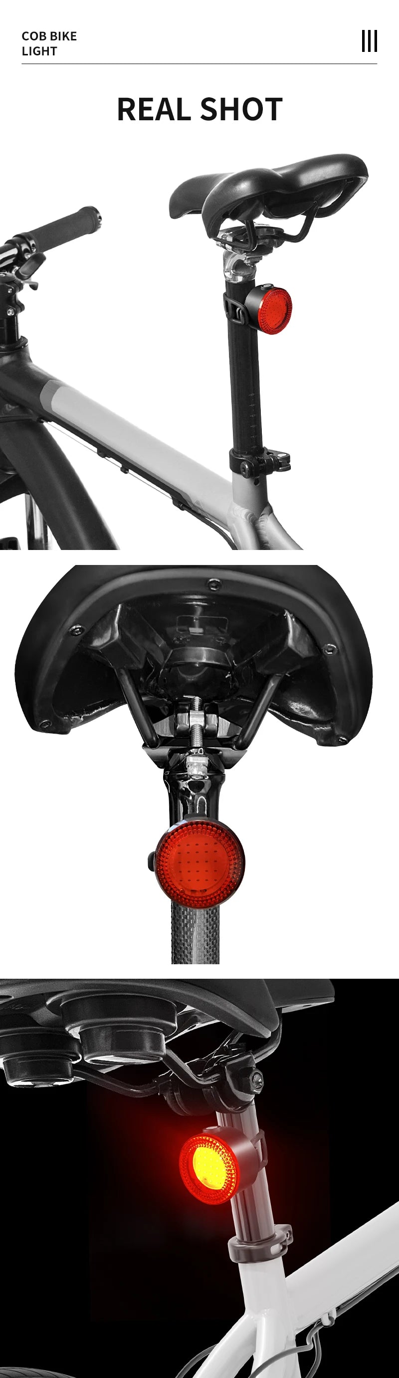 Luci Per Bicicletta Bucklos Cob Ricaricabili Anteriori e Posteriori 500 Lm Ipx5 4 Modalità