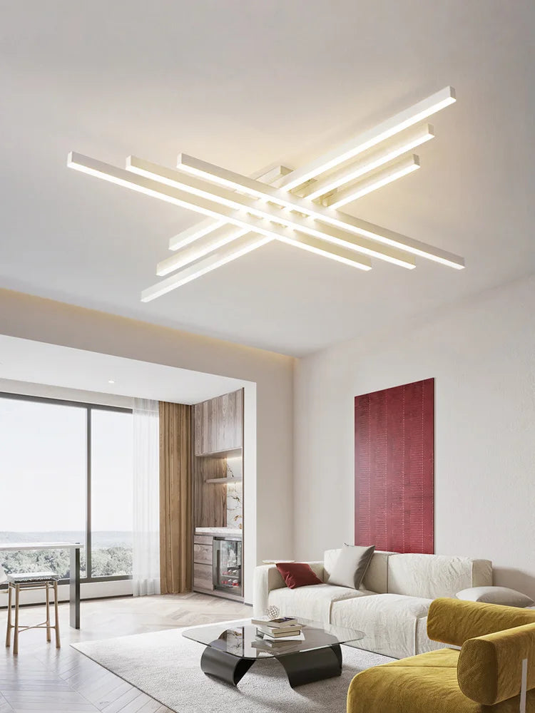 Plafoniera Moderna In Alluminio Spazzolato Per Soggiorno E Camera Da Letto Luce Diffusa Design Minimalista