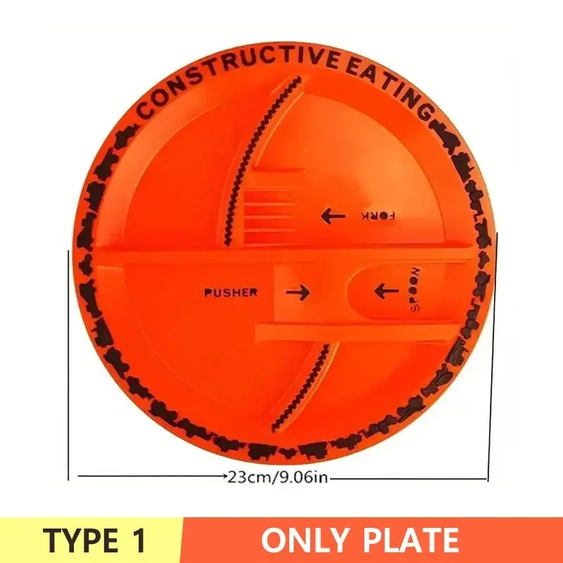 Stoviglie Per Bambini Set Auto Bulldozer Escavatore Pala Piatto Forchetta Cucchiaio BPA Free Ecologiche