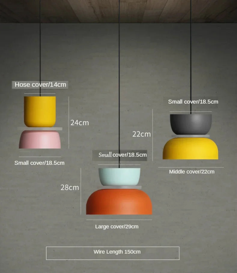 Lampada A Sospensione Macaron Nordico In Ferro Nero Design Moderno Per Soggiorno E Sala Da Pranzo