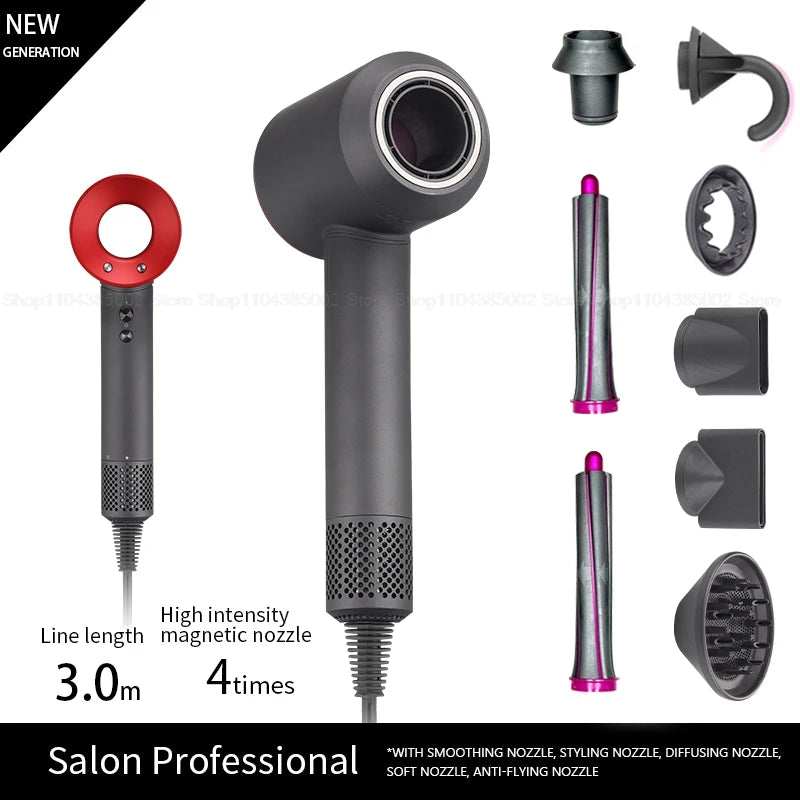 Accessorio Professionale Senza Lame per Asciugacapelli Dyson, Ioni Negativi, Asciugatura Rapida, Potente, per Casa, con Funzione Anti-Crespo, Elettrico