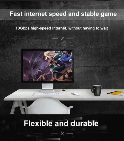 Cavo Ethernet Cat7 Schermato RJ45 10 Gbps Per Router E PC Alta Velocità Di Rete Affidabile