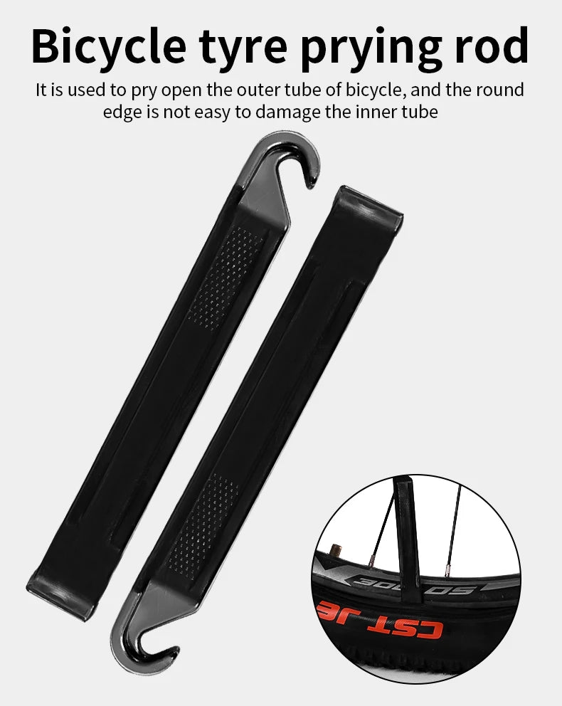Kit di Attrezzi Portatile per Bici Riparazione Pneumatici da Strada e Emergenza Multiuso