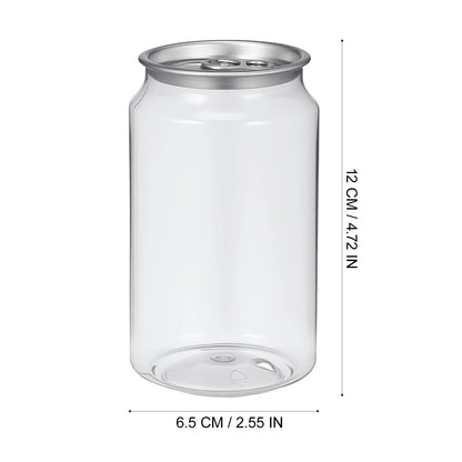 10 Pezzi Bottiglie Contenitore Monouso da 330ml con Coperchio a Strappo, Trasparenti in PET, per Bevande, Tè, Acqua, Succhi, Caffè - Ideali per Negozi e Confezionamento