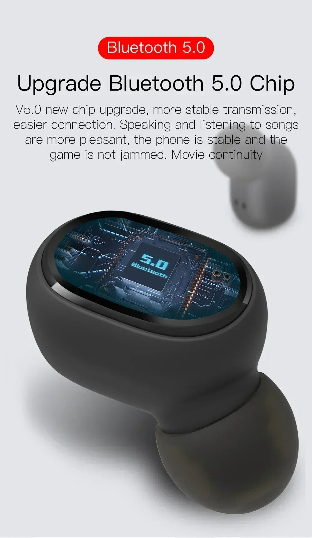 Auricolari Bluetooth E6S Con Cancellazione Del Rumore, Microfono Integrato, Impermeabili