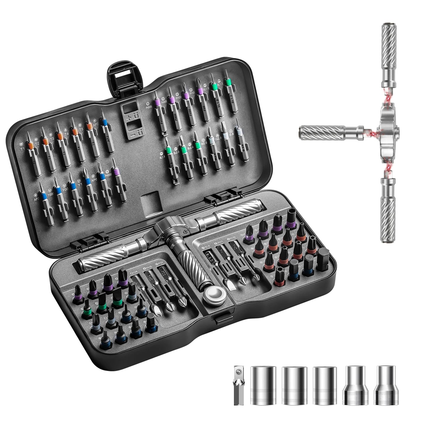 Set Utensili VMAN 66 In 1 Cacciavite Magnetico Senza Ingranaggi Con Punte In Acciaio S2 Per Riparazioni Domestiche