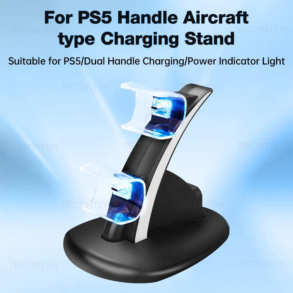 Doppia stazione di ricarica rapida per controller wireless PS5 Gamepad Type-C Base per supporto dock per caricabatterie LED per accessori PlayStation 5