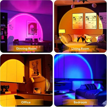 Proiettore Notturno Tramonto Con Telecomando Luce LED RGB Cangiante A 16 Colori Per Camera Da Letto