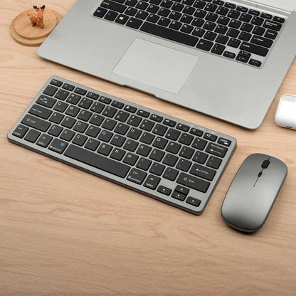 Set tastiera e mouse wireless 2.4G, combo tastiera e mouse Bluetooth 5.0, 2 modalità, mini tastiera e mouse per accessori PC portatili
