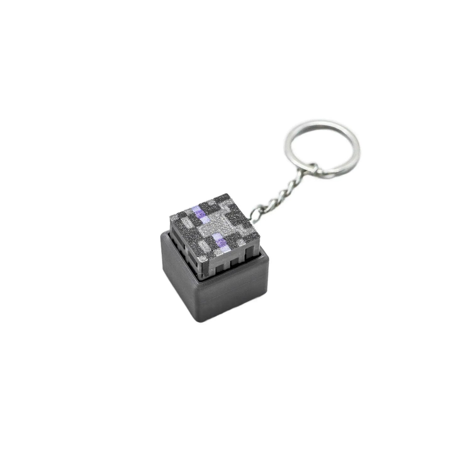 Clicker Antistress Stampato 3D Tema Minecraft Per Tastiere Meccaniche Con Feedback Tattile Portachiavi