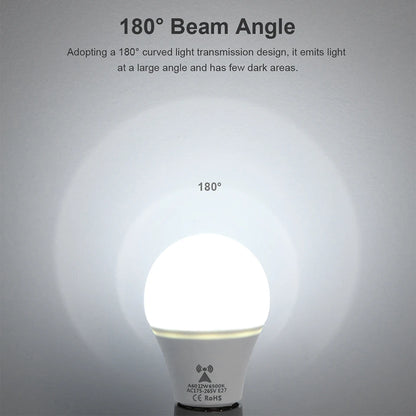 Lampadina Led E27 Con Sensore Di Movimento 220V Attivazione Automatica Luce Notturna Per Scale E Garage