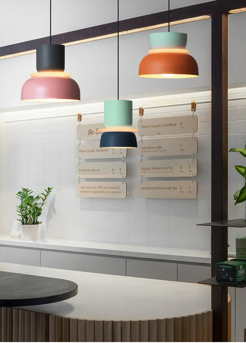 Lampada A Sospensione Macaron Nordico In Ferro Nero Design Moderno Per Soggiorno E Sala Da Pranzo