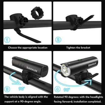 Faro Per Bici Ricaricabile In Alluminio 4500mAh Ip66 Impermeabile 1200 1500 Lumen