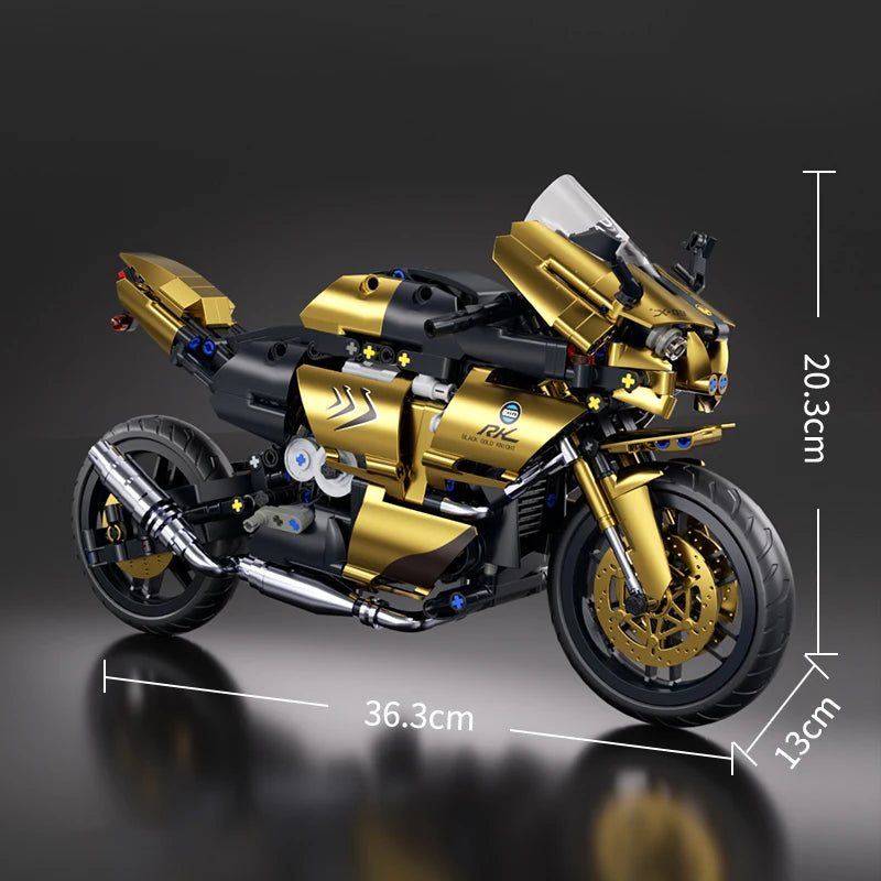 Set Blocchi Moto V4s Racing Con Supporto Esposizione Gioco STEM Per Adulti E Bambini Regalo Unisex