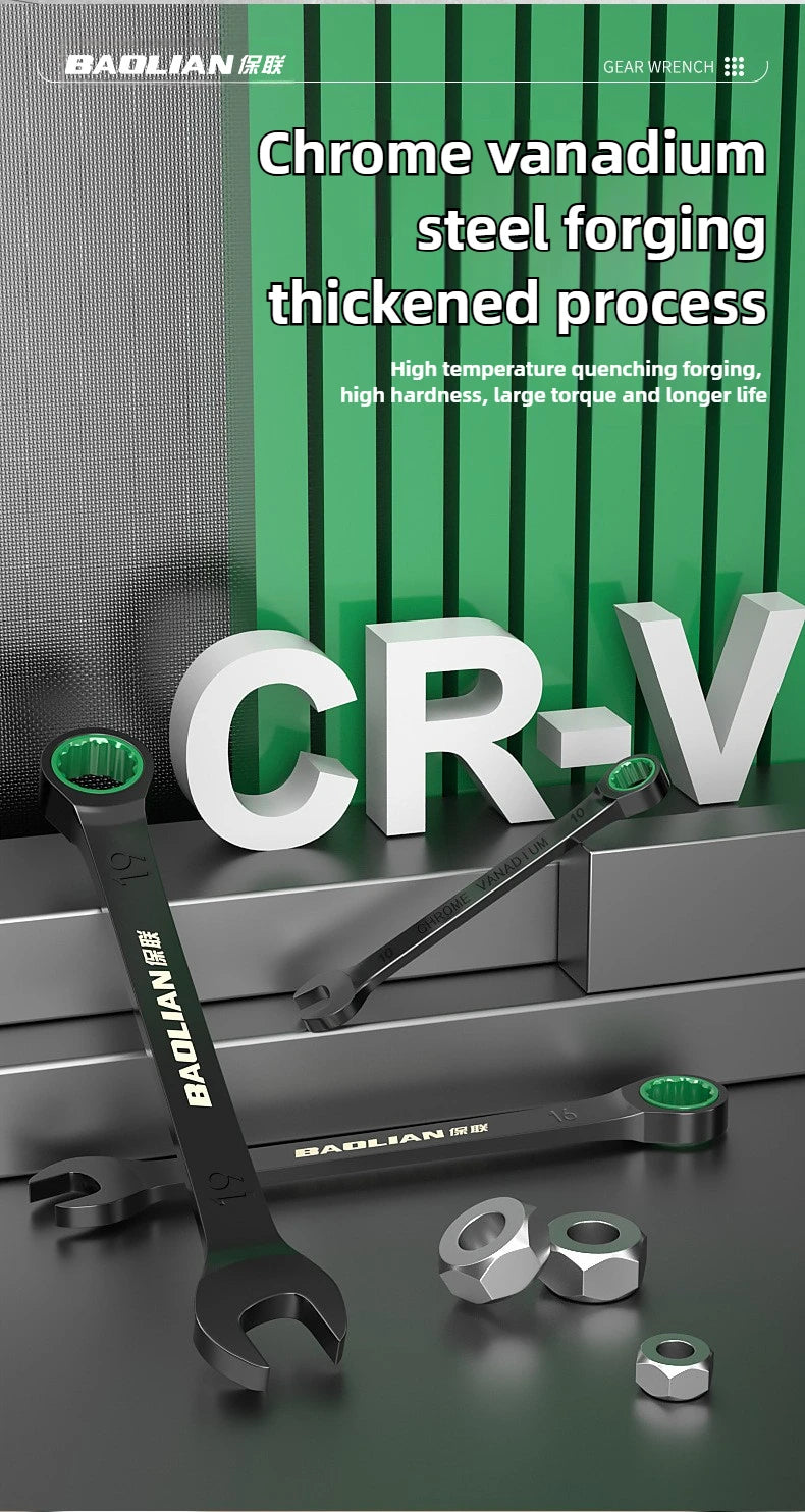 Chiave A Cricchetto Industriale Doppia Direzione Con Apertura Compatta In Acciaio Cromovanadio