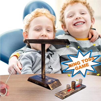Giochi di lancio ad anelli per bambini Adulti Giochi per bere feste a casa Giochi da tavolo in legno portatili ad ritmo rapido Pacchetto scaletta Bar all'aperto