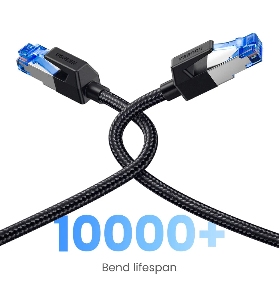 Cavo Ethernet UGREEN CAT8 40Gbps 2000MHz CAT 8 Cavo Lan Internet intrecciato in cotone per rete per PC portatile Cavo PS5 4 RJ45