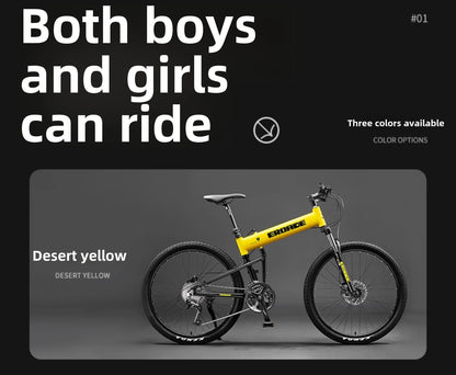 Bici Pieghevole Da Montagna Ultra Leggera Per Adulti Telaio Alluminio 18 Velocità Freno Disco Shimano