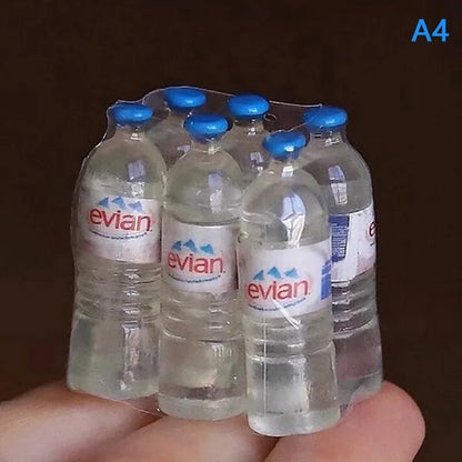 1:12 Casa delle bambole Mini Simulazione Bottiglia d'acqua minerale Modello Casa delle bambole fai da te Accessori per la decorazione della casa Bambini Giochi di imitazione Giocattoli