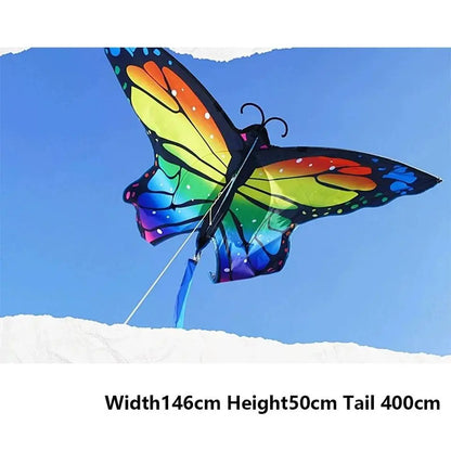 Aquilone Farfalla Colorato Da 1,45 M Per Bambini Volo Facile E Stabile Con Coda Lunga Esterno