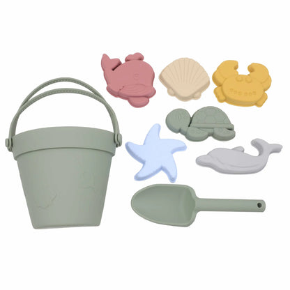 Set Giocattoli Da Spiaggia Per Bambini 8 Pezzi In Silicone Morbido Per Sabbia E Acqua