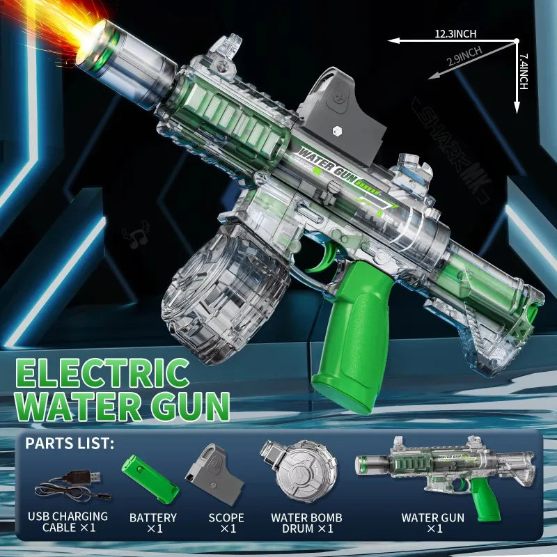 Pistola Ad Acqua Elettrica M416 Con LED Per Simulazione Fuoco Grande Capacità Giocattolo Estivo Per Bambini