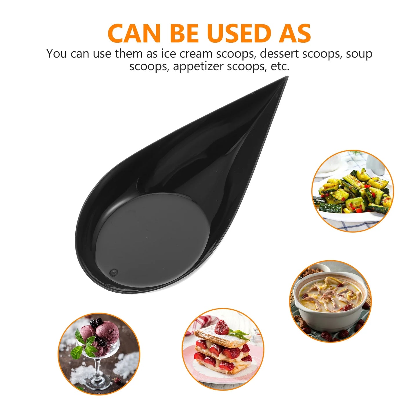 40 pz Mini Cucchiai Da Dessert Liscio Bordo Rotondo Cucchiai Usa E Getta per Gelato Zuppa Sushi Antipasto Servire Catering Forniture
