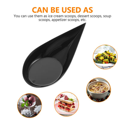 40 pz Mini Cucchiai Da Dessert Liscio Bordo Rotondo Cucchiai Usa E Getta per Gelato Zuppa Sushi Antipasto Servire Catering Forniture