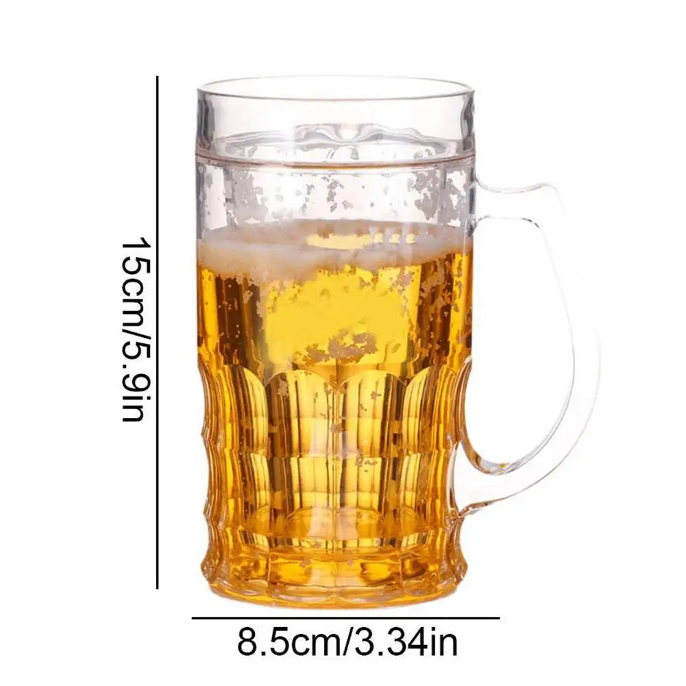 Tazza Da Birra Doppio Strato Realistica 400 Ml In Plastica A Due Piani Per Casa Moderna