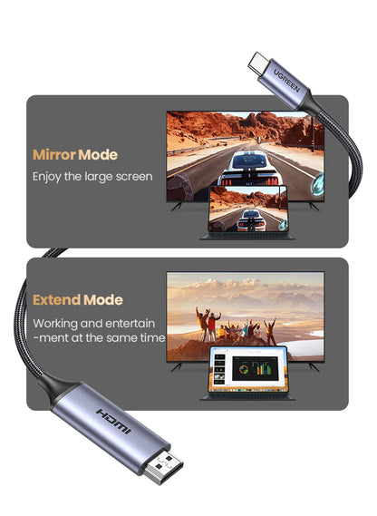 UGREEN Cavo USB C a 4K 8K compatibile HDMI 8K/60Hz 4K/120Hz per MacBook Pro iMac iPad Pro per Samsung Galaxy USB C a HDMI 2.1