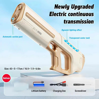 Pistole ad acqua elettriche per adulti Potente spruzza d'acqua automatica Aspirazione d'acqua Blasters Estate Giocattolo da spiaggia all'aperto per ragazzi Regalo per bambini