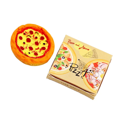 1Set 1:12 Casa delle bambole in miniatura Pizza con scatola di imballaggio Modello da cucina Accessori alimentari per la decorazione della casa delle bambole Giochi di imitazione Giocattoli regalo