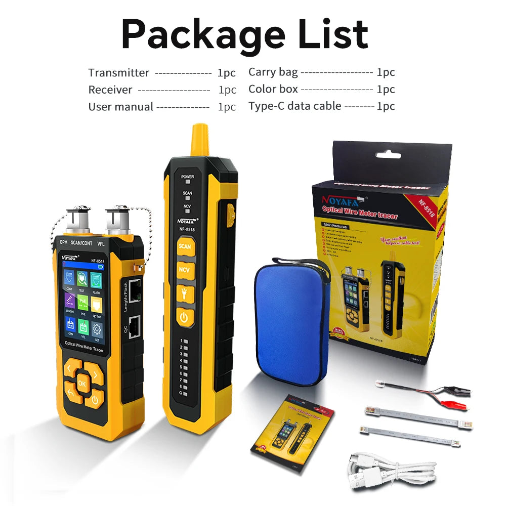 Noyafa NF 8518 Tester di Rete e Localizzatore Cavi Misuratore POE NCV QC e Guasti