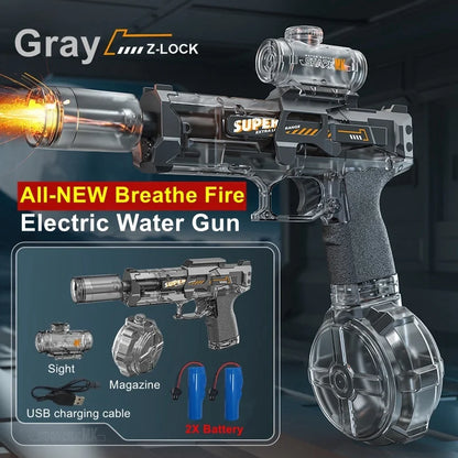 Pistola Ad Acqua Elettrica Con Effetto Fiamma E Luce Led Per Spiaggia E Piscina Estiva
