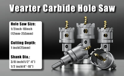 Punta Sega a Tazza in Carburo Cementato 12-300mm Forare Metalli Acciaio Inossidabile Ferro Pvc