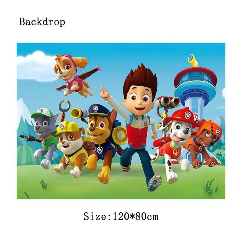 NUOVO Paw Patrol Compleanno Forniture Bomboniere Buon Compleanno Paw Patrol Kit di decorazioni per feste Piatto a palloncino Tazza Borsa regalo Adesivo per bambini