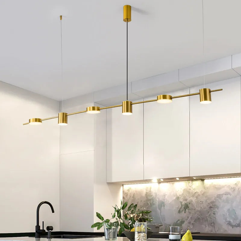 Lampada A Sospensione Postmoderna Tre Teste Per Ristorante In Ferro Nero E Oro Illuminazione Minimal Nordica Di Lusso