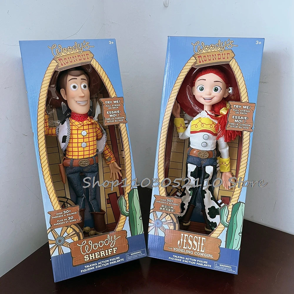 Toy Story 4 Talking Woody Jessie Action Figure Sing Soft Cute Anime Figure Decorazione Compleanno Modello Regalo Giocattoli