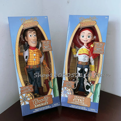 Toy Story 4 Talking Woody Jessie Action Figure Sing Soft Cute Anime Figure Decorazione Compleanno Modello Regalo Giocattoli